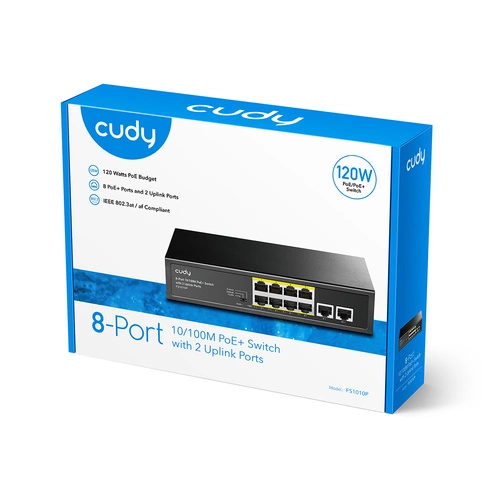 Kapcsoló Cudy FS1010P 10x 100Mb 120 W PoE+