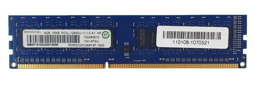 RAM memória 1x 4GB Ramaxel NON-ECC UNBUFFERED DDR3 1600MHz PC3-12800 UDIMM | RMR5030KQ68F9F