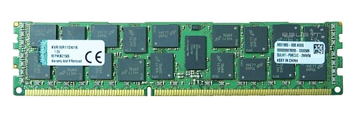 RAM memória 1x 16GB Kingston ECC REGISTERED DDR3  1600MHz PC3-12800 RDIMM | KVR16R11D4/16