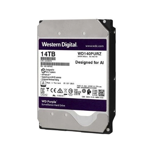 Merevlemez Western Digital PURPLE 3.5'' HDD 14TB 7200RPM SATA 6Gb/s 512MB | WD140PURZ