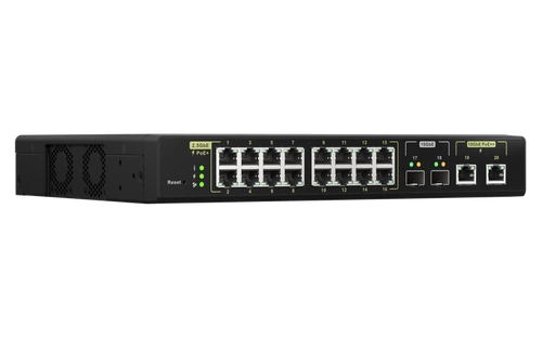 Kapcsoló QNAP QSW-M2116P-2T2S 16x 2.5Gb | 2x 10Gb 2x SFP+ 280 W PoE+/PoE++