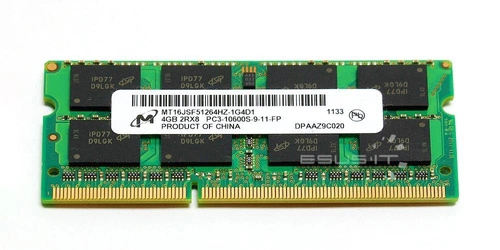 RAM memória 1x 4GB Micron SO-DIMM DDR3 1333MHz PC3-10600 | MT16JSF51264HZ-1G4D1