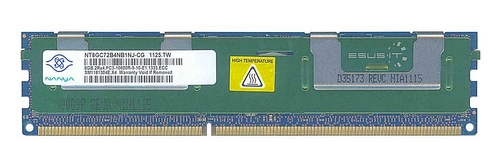 RAM memória 1x 8GB Nanya ECC REGISTERED DDR3  1066MHz PC3-10600 RDIMM | NT8GC72B4NB1NJ-CG