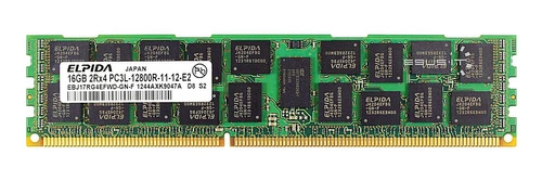 RAM memória 1x 16GB ELPIDA ECC REGISTERED DDR3  1600MHz PC3-12800 RDIMM | EBJ17RG4EFWD-GN-F