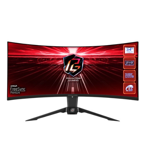 Monitor 34" ASRock Phantom Gaming PG34WQ15R2B 3440 x 1440 WQHD 165Hz képernyőmátrix VA