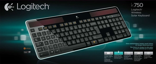 Vezeték nélküli billentyűzet Logitech Wireless Solar Keyboard K750 QWERTZ