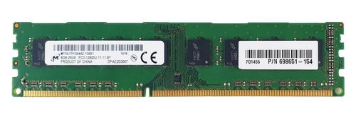 RAM memória 1x 8GB Micron NON-ECC UNBUFFERED DDR3 1600MHz PC3-12800 UDIMM | MT16JTF1G64AZ-1G6
