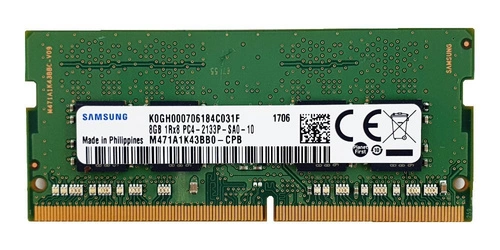 RAM memória 1x 8GB Samsung SO-DIMM DDR4 2133MHz PC4-17000 | M471A1K43BB0-CPB