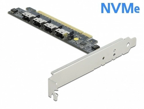 Delock Kártya PCI Express x16 do 4 x SFF-8654 4i NVMe - Bifurcation | 89030