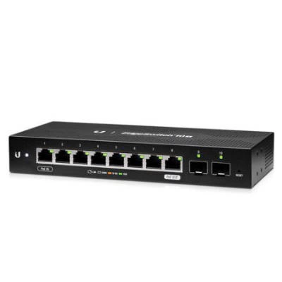 Kapcsoló Ubiquiti ES‑10X 8x 10/100/1000 2x SFP Max. Passive PoE Wattage per Port 15W, 24V Passive PoE Voltage Range 24V