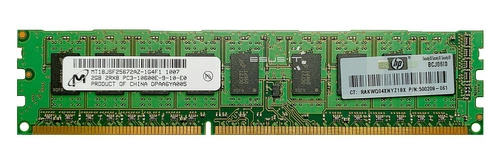 RAM memória 1x 2GB Micron ECC UNBUFFERED DDR3 2Rx8 1333MHz PC3-10600 UDIMM | MT18JSF25672AZ-1G4